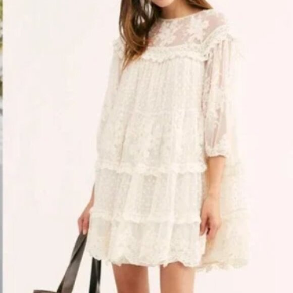 Free People SPELL & THE GYPSY Dawn Lace Mini Playdress - Picture 4 of 16